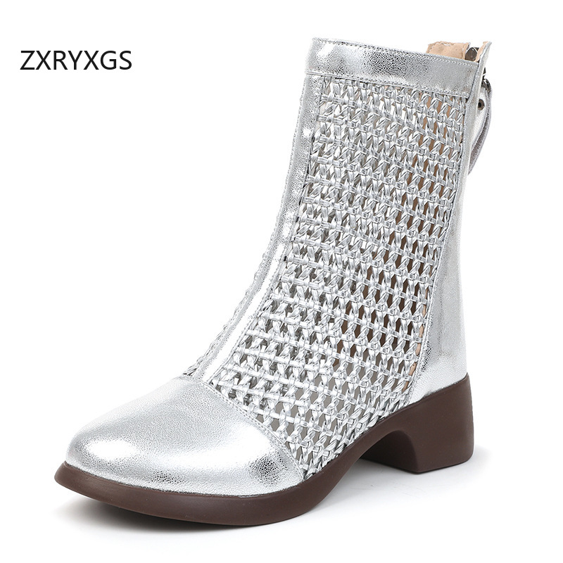 Women Fashion Youtube - Botas ZXRYXGS 2026 de Piel Vacuna