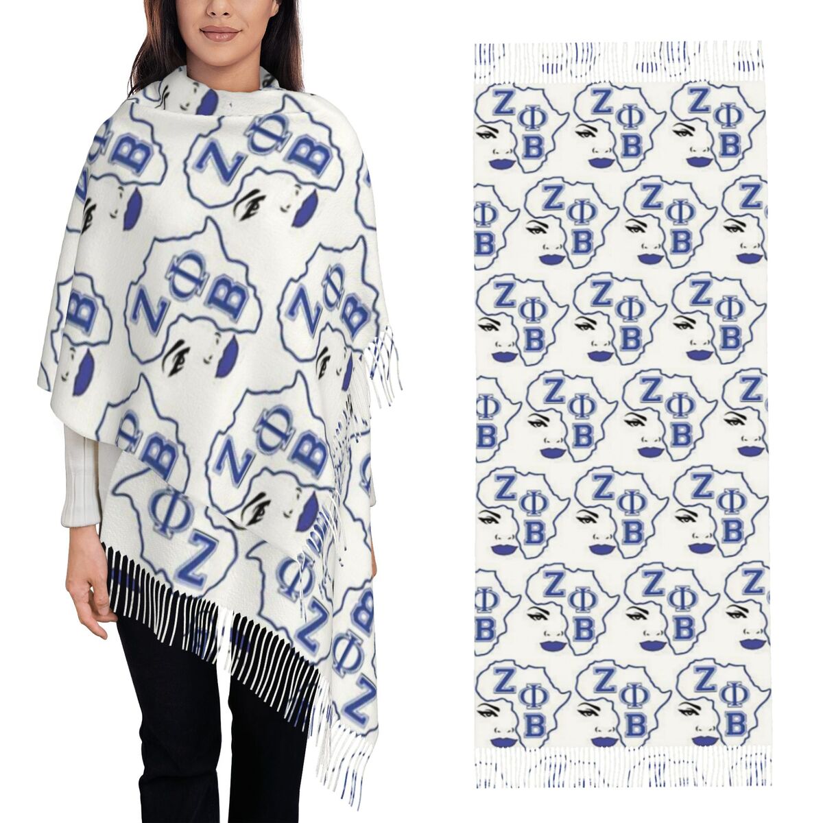 Women Fashion Logo - Bufanda grande con logotipo de Zeta