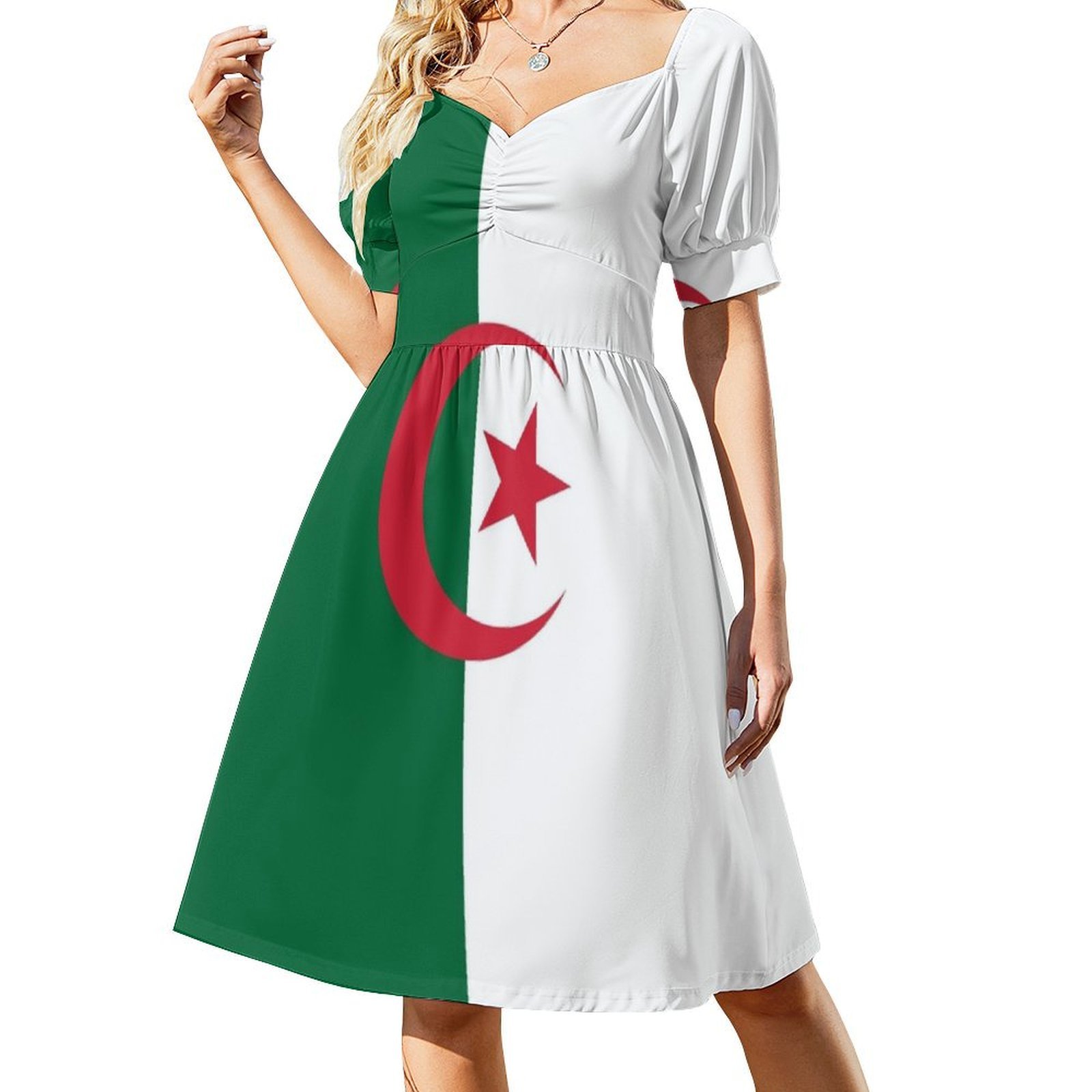 Women Fashion Gown - Vestido bohemio elegante con bandera argelina,