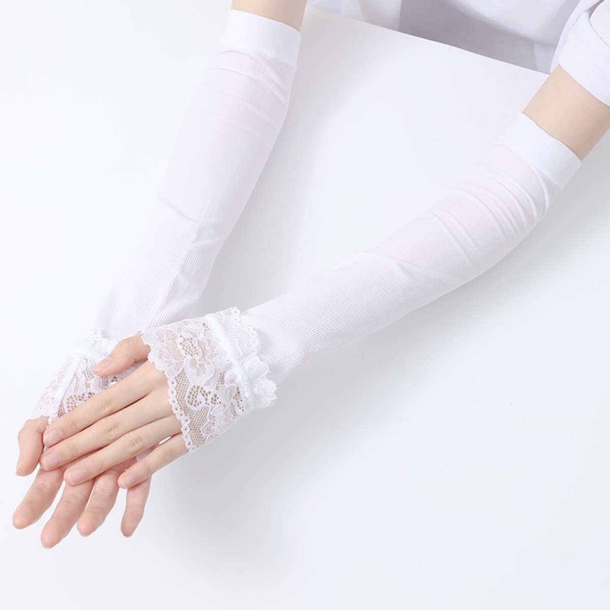 Women'S Fashion Gloves - Guantes Largos Elásticos sin Dedos para