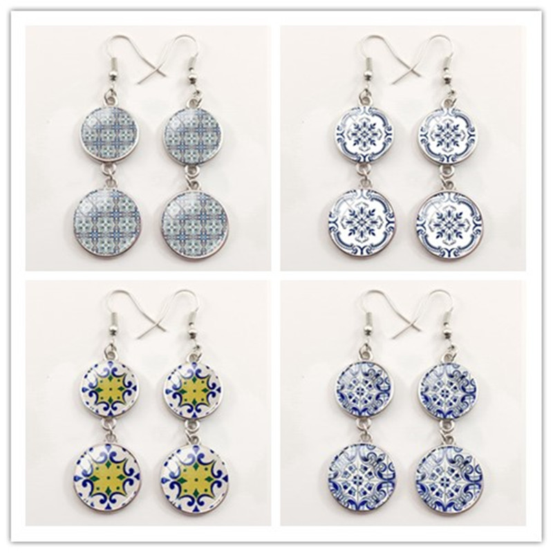 Women'S Fashion Portugal - Pendientes gráficos de azulejo portugués 2020,