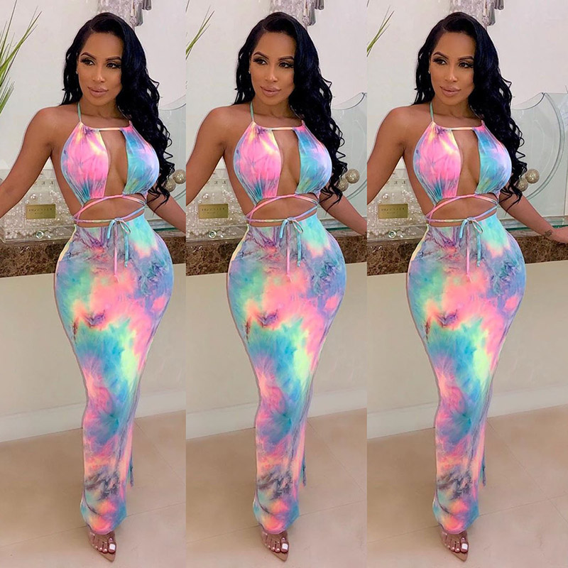Tie Dye Two Piece - Conjunto sexy de dos piezas Tie