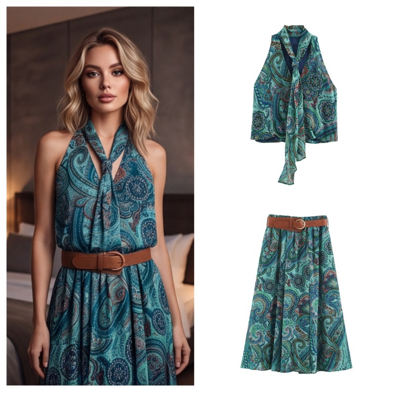 Belted Shirt Dress - Conjuntos de Dos Piezas para Mujer:
