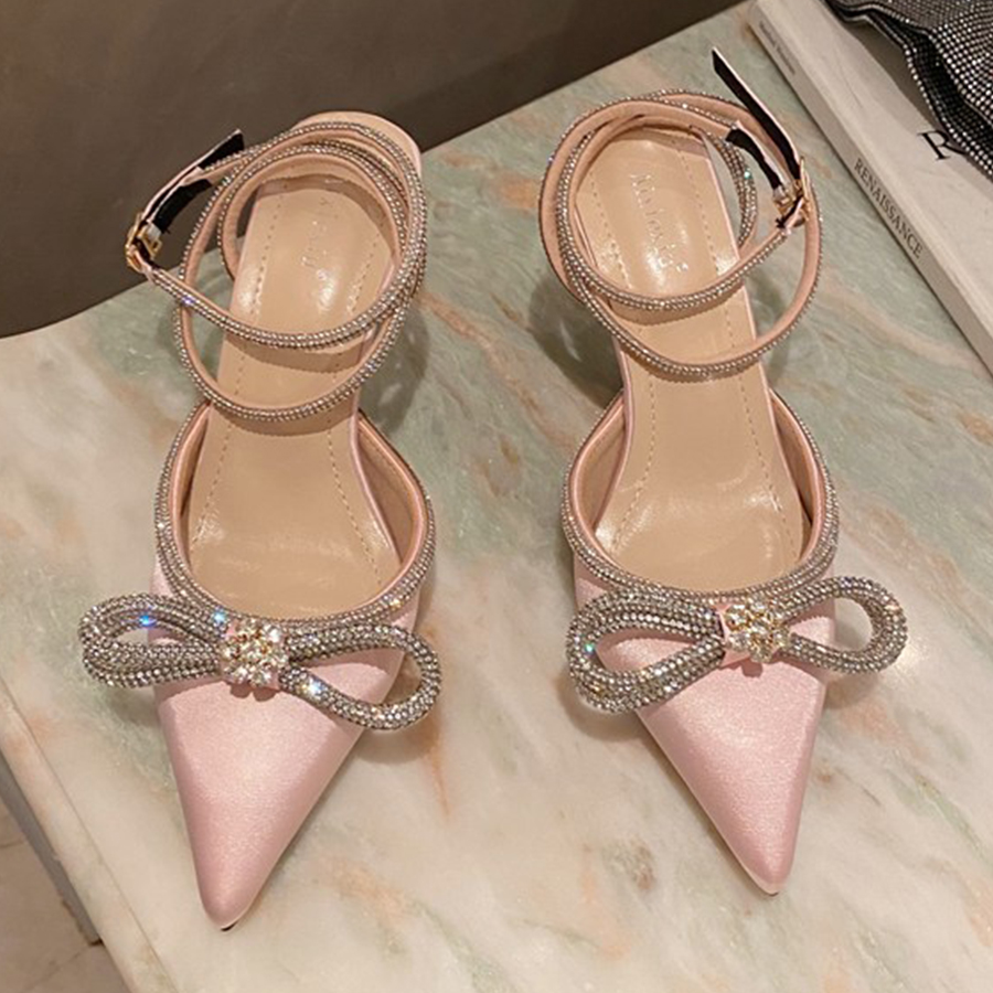 Women Fashion Korean - Sandalias de tacón alto de seda