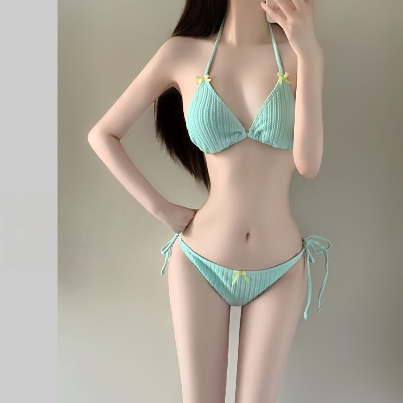 Women Fashion Korean - Conjunto de bikini de manga larga