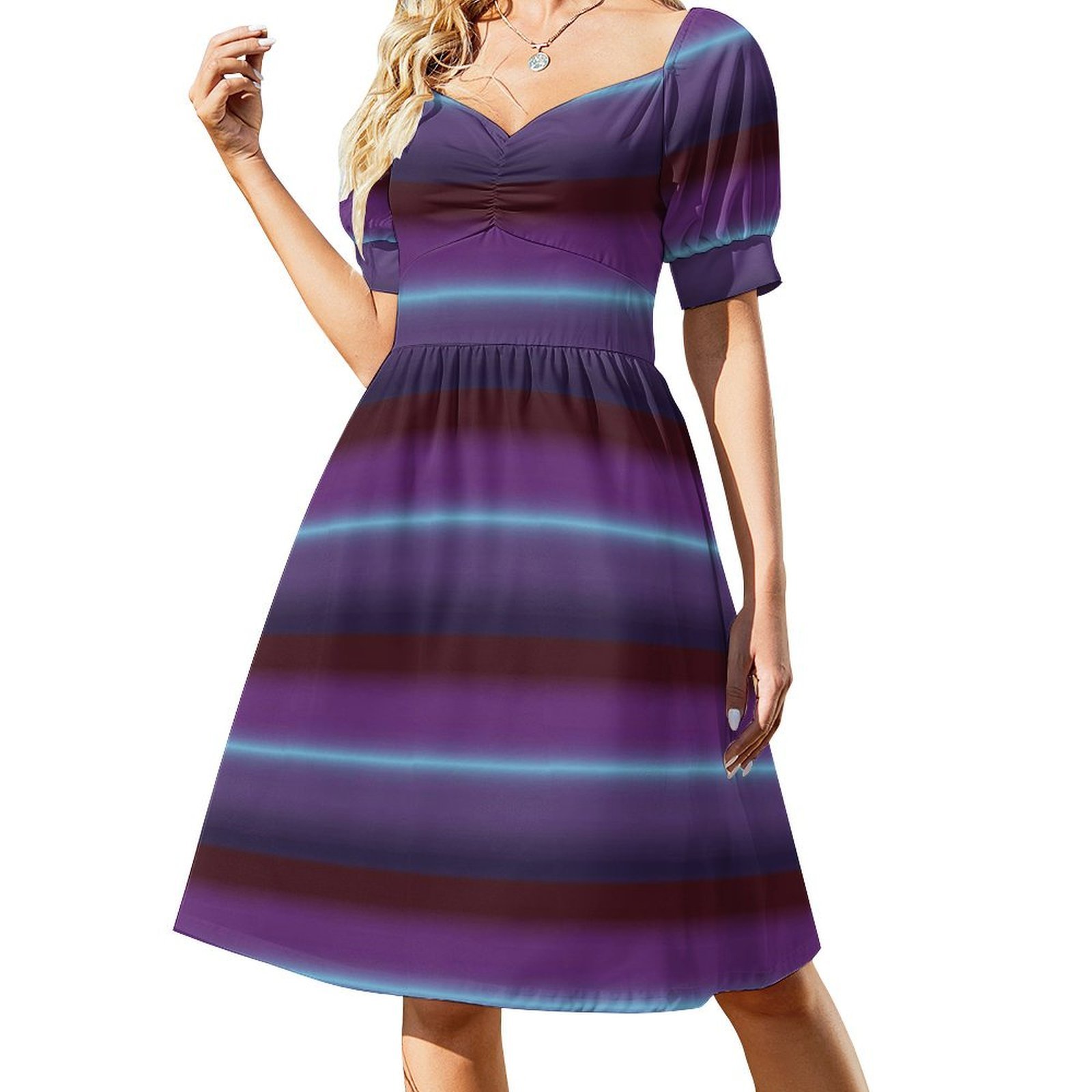 Smocked Dress Women - Vestido bata Floral degradado para mujer,