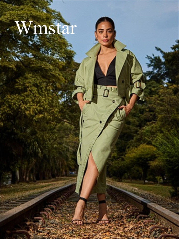 Belted Shirt Dress - Wmstar-Conjuntos de 2 piezas para mujer,