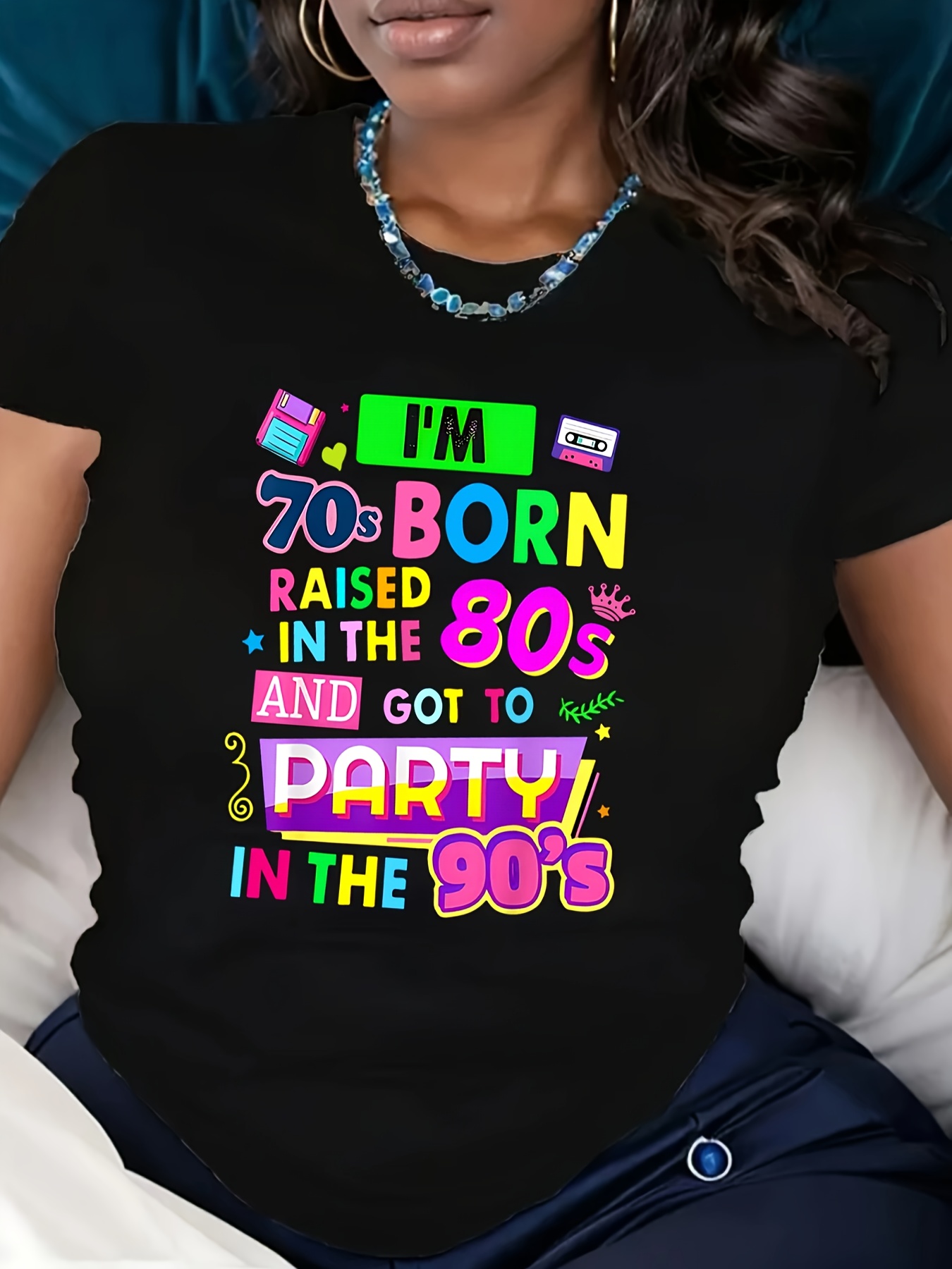 Women'S Fashion From The 70S - Camiseta para mujer con estampado retro