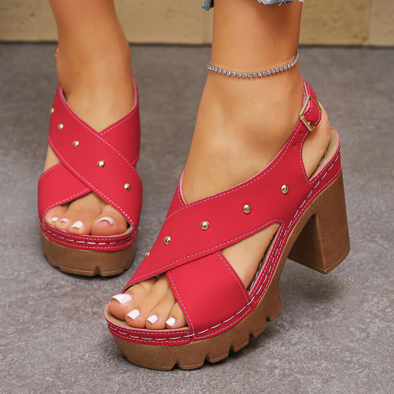 Women'S Fashion Spring Summer 2026 - Sandalias de gladiador con correa cruzada