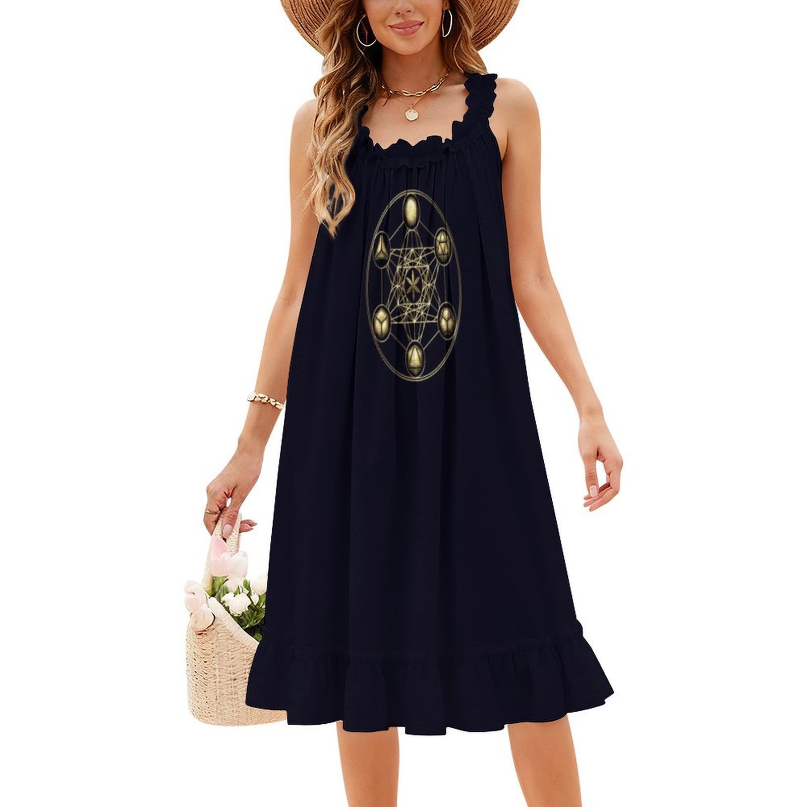 Platonic Solid Metatrons Cube  - Women Fashion Gown reseña y precio