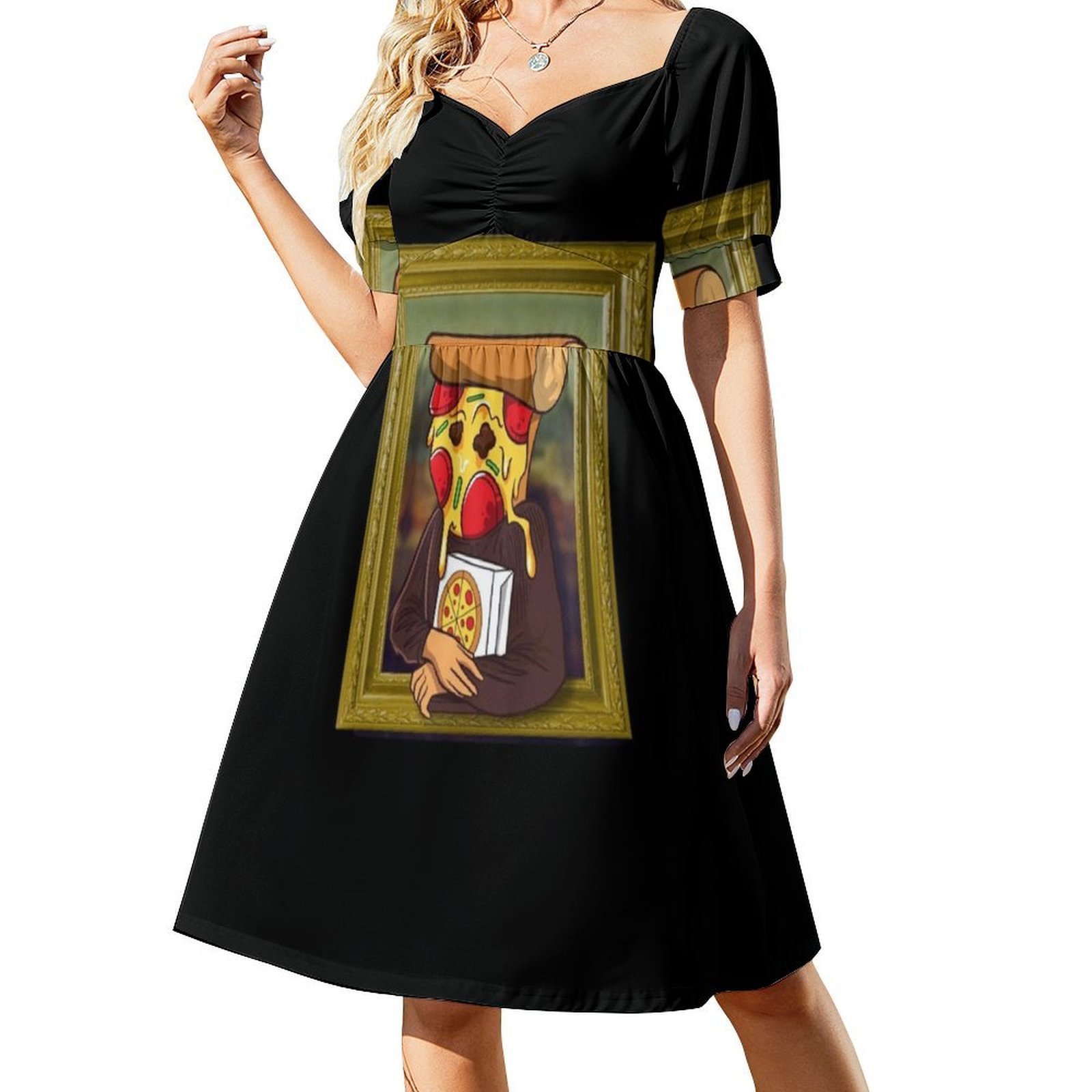 The Pizza Mona Lisa divertido  - Smocked Dress Women reseña y precio