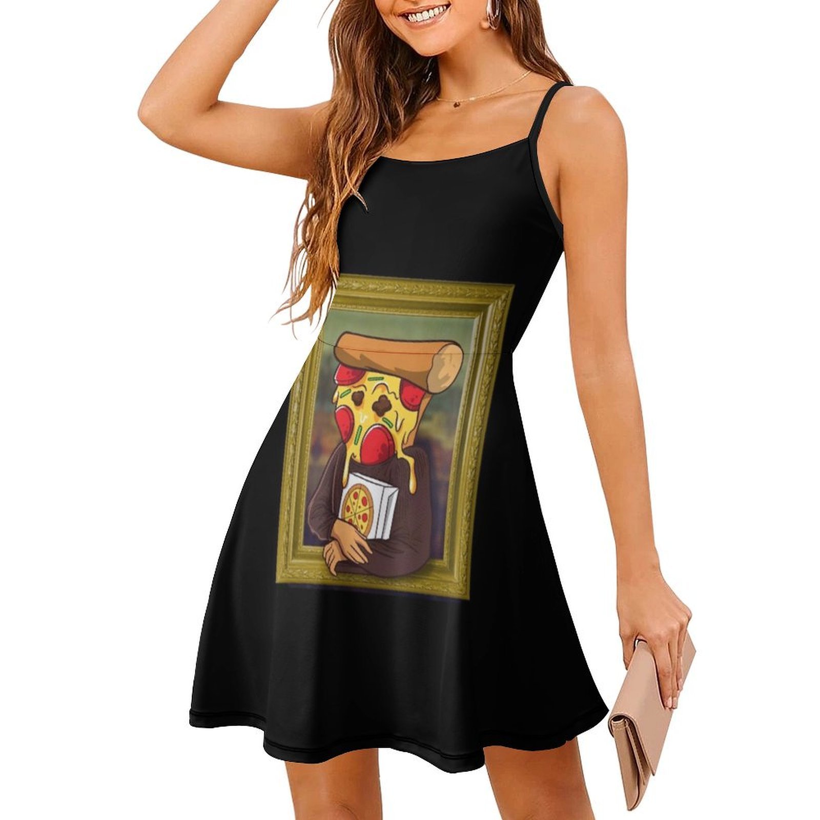 The Pizza Mona Lisa divertido  - Smocked Dress Women reseña y precio