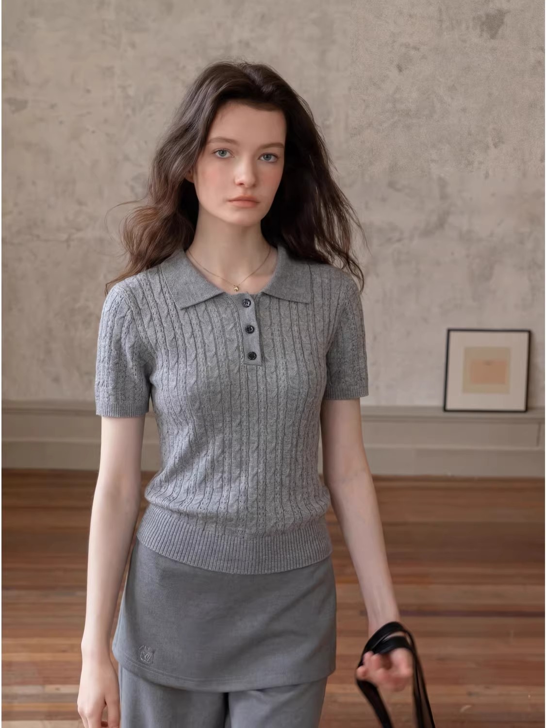Camiseta Polo de Punto Trenzad - Women Fashion Styles reseña y precio