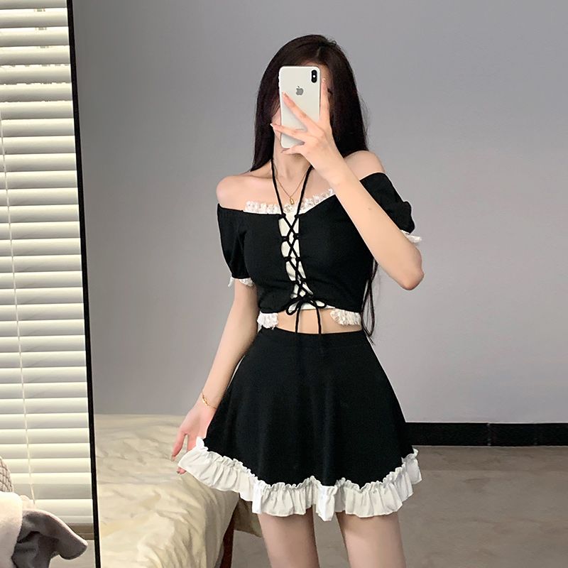 Traje de Baño de Dos Piezas Es - Women Fashion Korean reseña y precio
