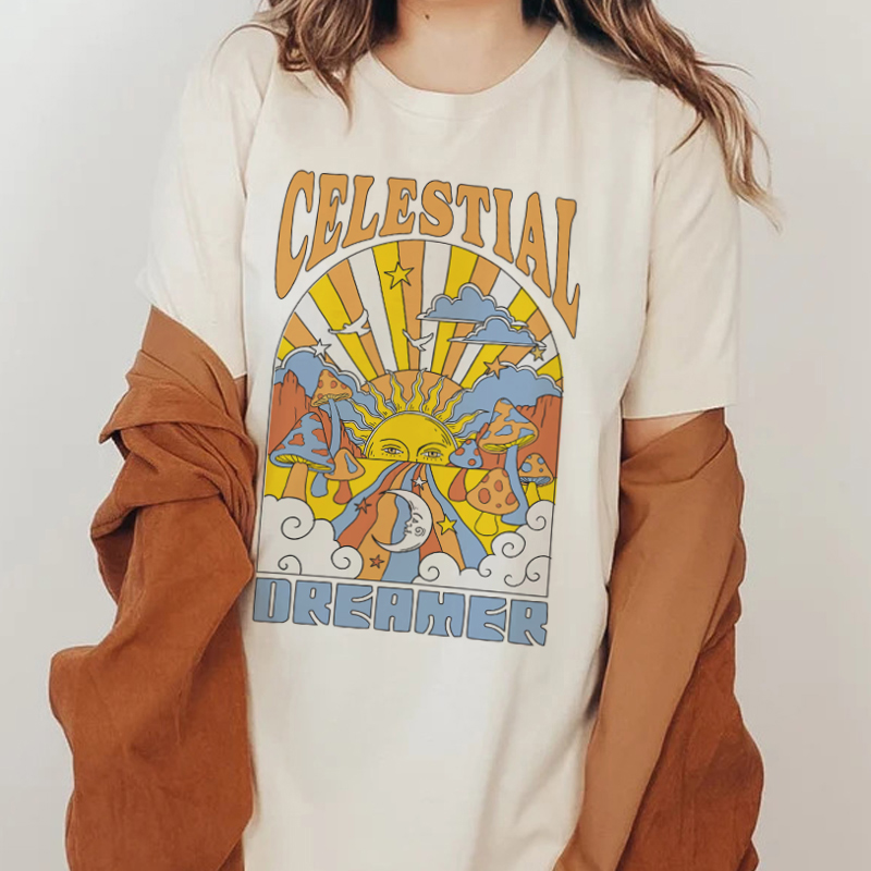 Camiseta con estampado bohemio - Women'S Fashion From The 70S reseña y precio
