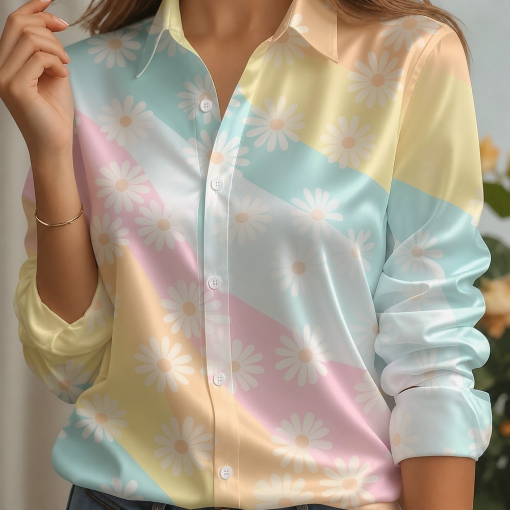 Camisa de satén para mujer con - Trend Women Fashion reseña y precio