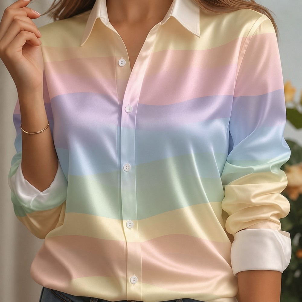 Camisa de satén para mujer con - Trend Women Fashion reseña y precio