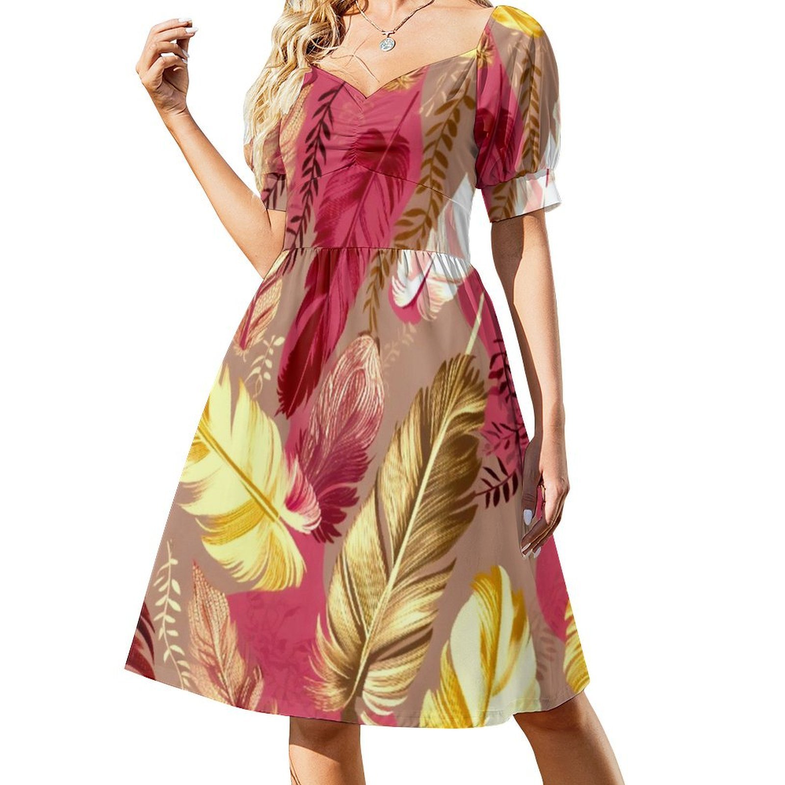Plumas-Fucsia Oliva Verde Blus - Women Fashion Gown reseña y precio