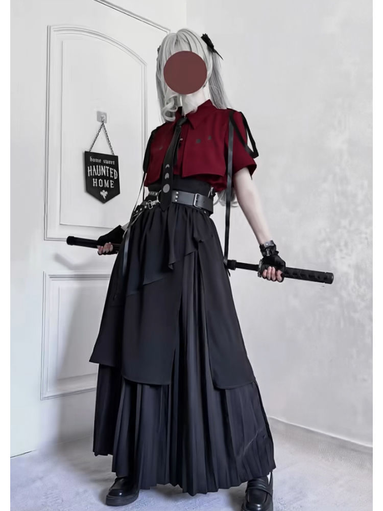 Conjuntos góticos Vintage eleg - Belted Shirt Dress reseña y precio