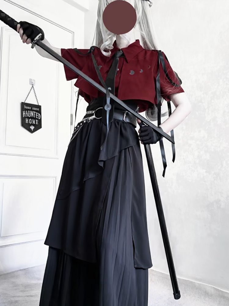 Conjuntos góticos Vintage eleg - Belted Shirt Dress reseña y precio