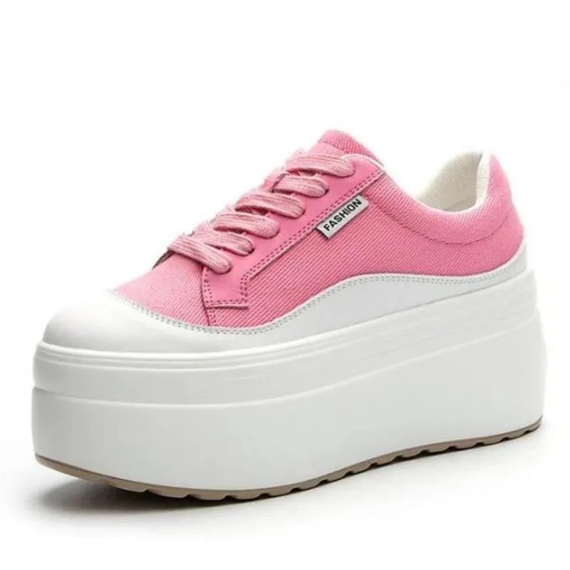 8cm nueva lona cuero genuino m - Women'S Fashion Gym Shoes reseña y precio