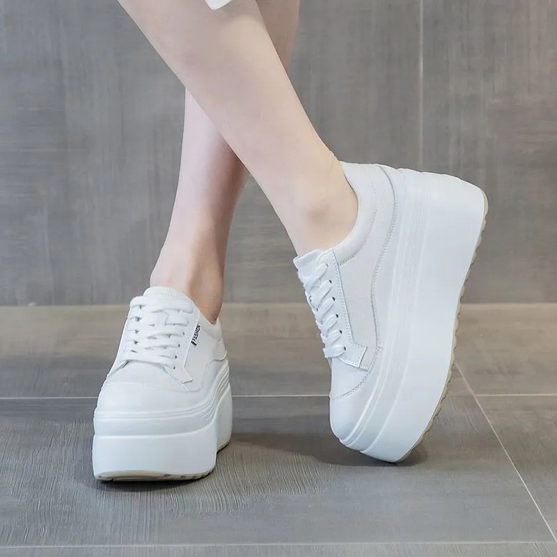 8cm nueva lona cuero genuino m - Women'S Fashion Gym Shoes reseña y precio