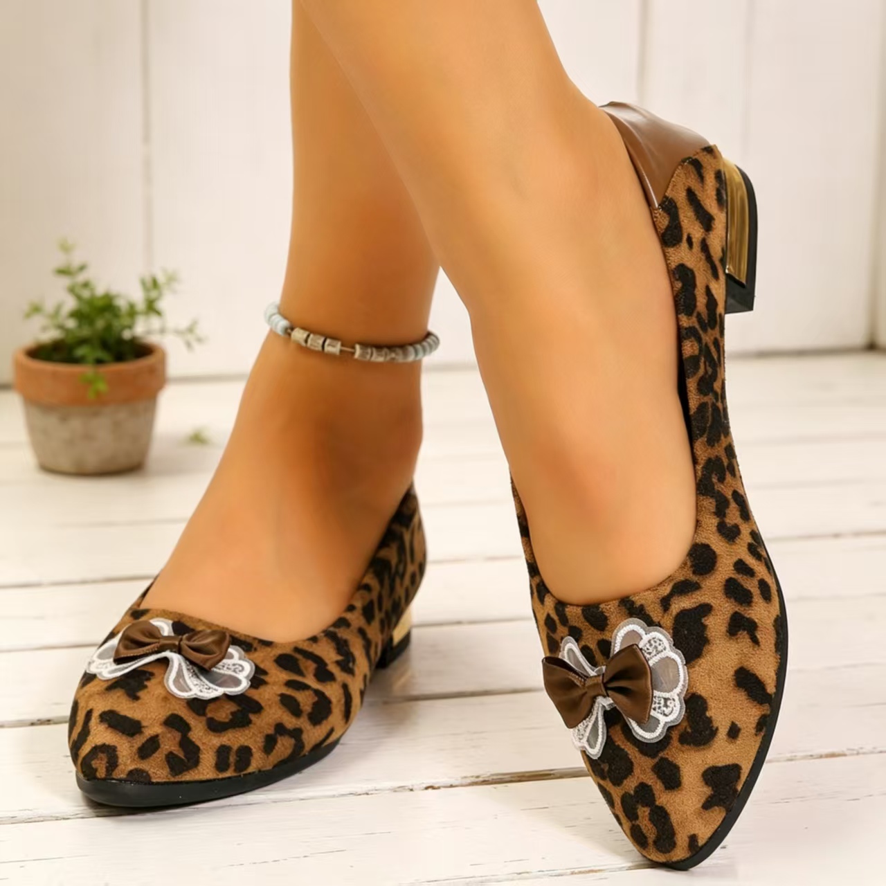 Zapatos de tacón bajo con punt - Women Fashion Heels reseña y precio