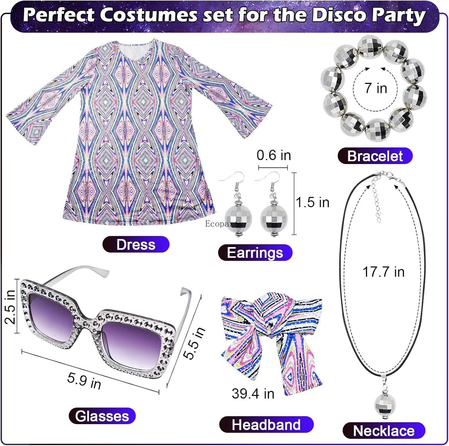 Disfraz Vestido de discoteca p - Women'S Fashion From The 70S reseña y precio