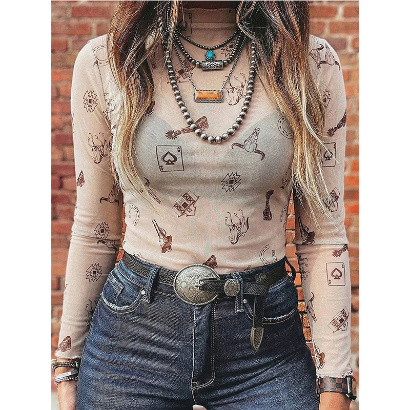 Camiseta de malla de cuello al - Women Fashion Styles reseña y precio