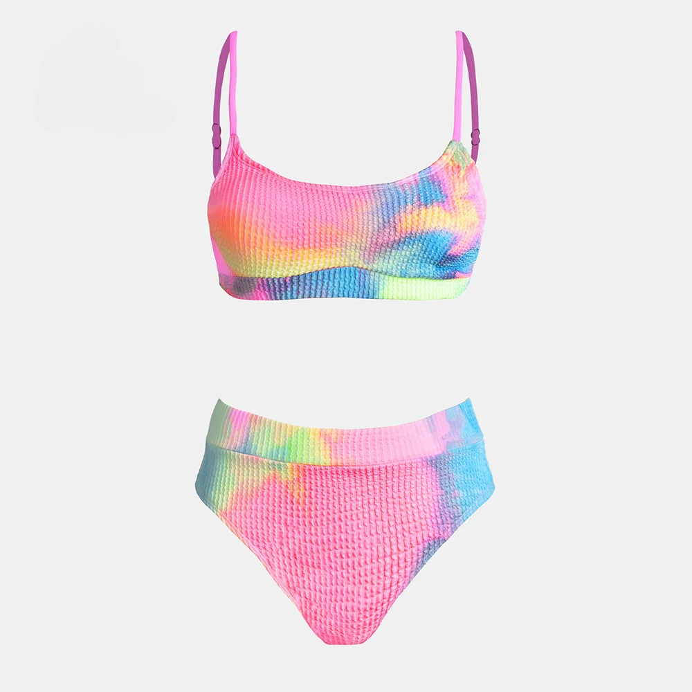 Conjunto de Bikini de cintura  - Tie Dye Two Piece reseña y precio