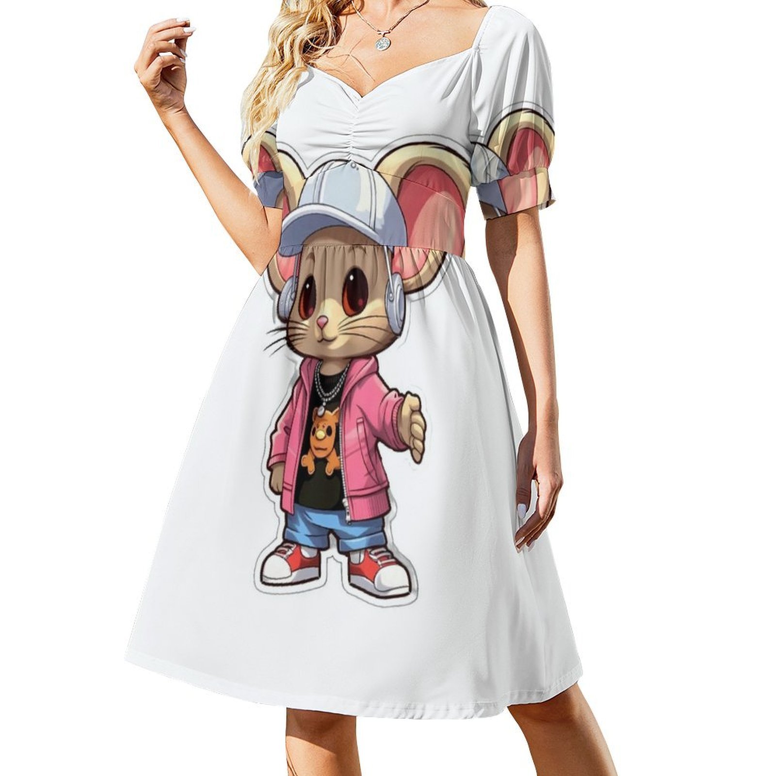 Kpop Hip Hop Mouse 3 vestido b - Smocked Dress Women reseña y precio
