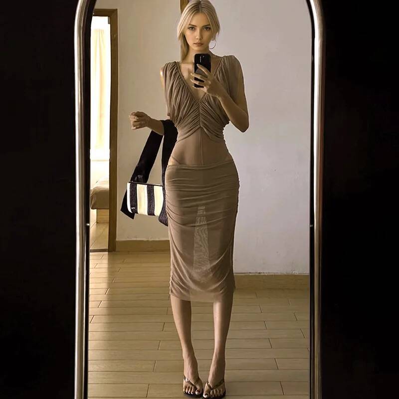 Vestido de gasa francés de ver - Ruched Dress Mini reseña y precio