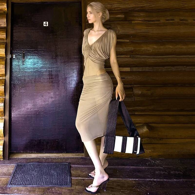 Vestido de gasa francés de ver - Ruched Dress Mini reseña y precio