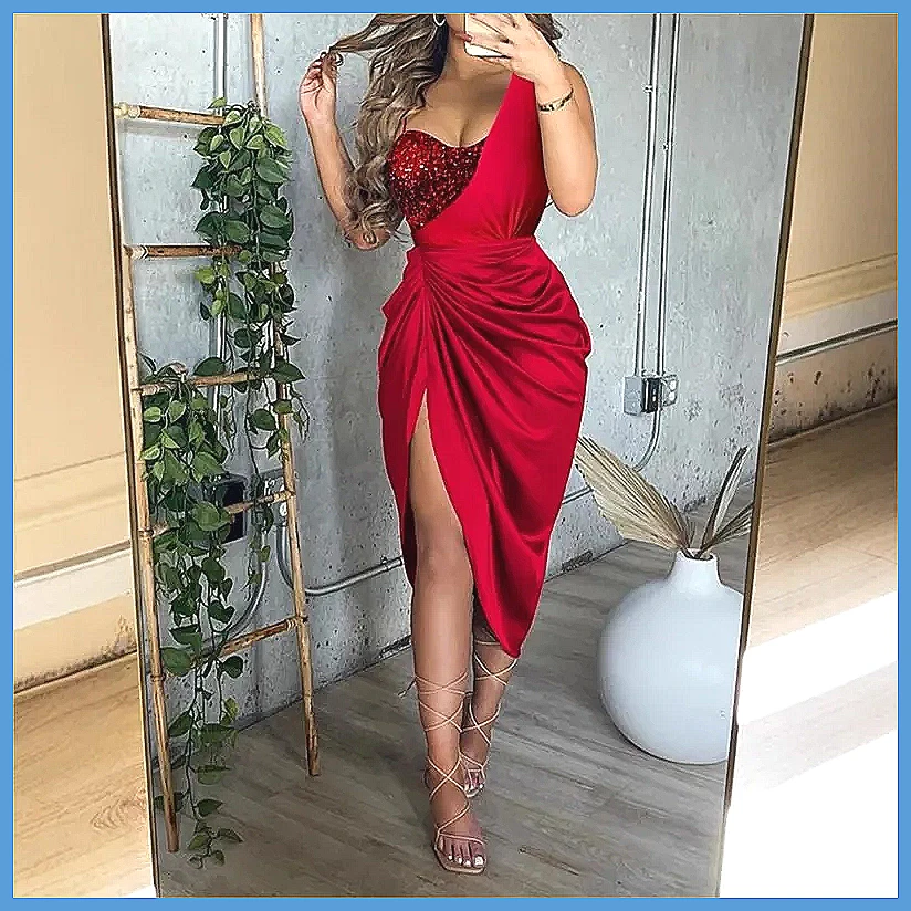 Vestido largo de lentejuelas c - Smocked Dress Women reseña y precio